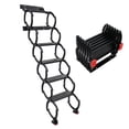 thumbnail image 5 of Black Pull Down Attic Ladder 6-Steps, Retractable Folding Stairs with Armrests, Telescoping Step Ladders, Wall-Mounted Retractable Ladder, 59 in Height for Loft, Garage, Warehouse, 5 of 16