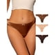thumbnail image 1 of INSPIRAR CHIC Ropa interior de encaje para mujer de talla grande, de satén suave, con cintura media y volantes, color marrón claro, marrón, marrón oscuro, talla S, 1 of 6