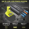 thumbnail image 2 of Inversor de Energía TANHEYIN 300W DC 18V a AC 110V con 2 Salidas de Corriente, 2 of 7