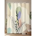 thumbnail image 4 of Shower Curtains Boho Abstract Geometric Bath Curtain Morandi Color Plant Minimalist Waterproof Bathroom Shower Curtain Set with Hooks Decoration 72 x 72 Inches, 4 of 7