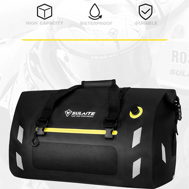 SULAITE Bolsa de cola de motocicleta impermeable para equipaje de asiento trasero de nailon de gran capacidad Likrtyny Accesorios para autos y motos