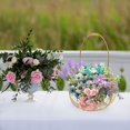 thumbnail image 2 of CNKOO Flower Girl Basket  Metal Wedding Basket with Handle  Iron Storage Baskets  Flower Petal Basket Rustic Flower Girl Basket for Petal Tossing Kitchen and Home Decor, 2 of 10