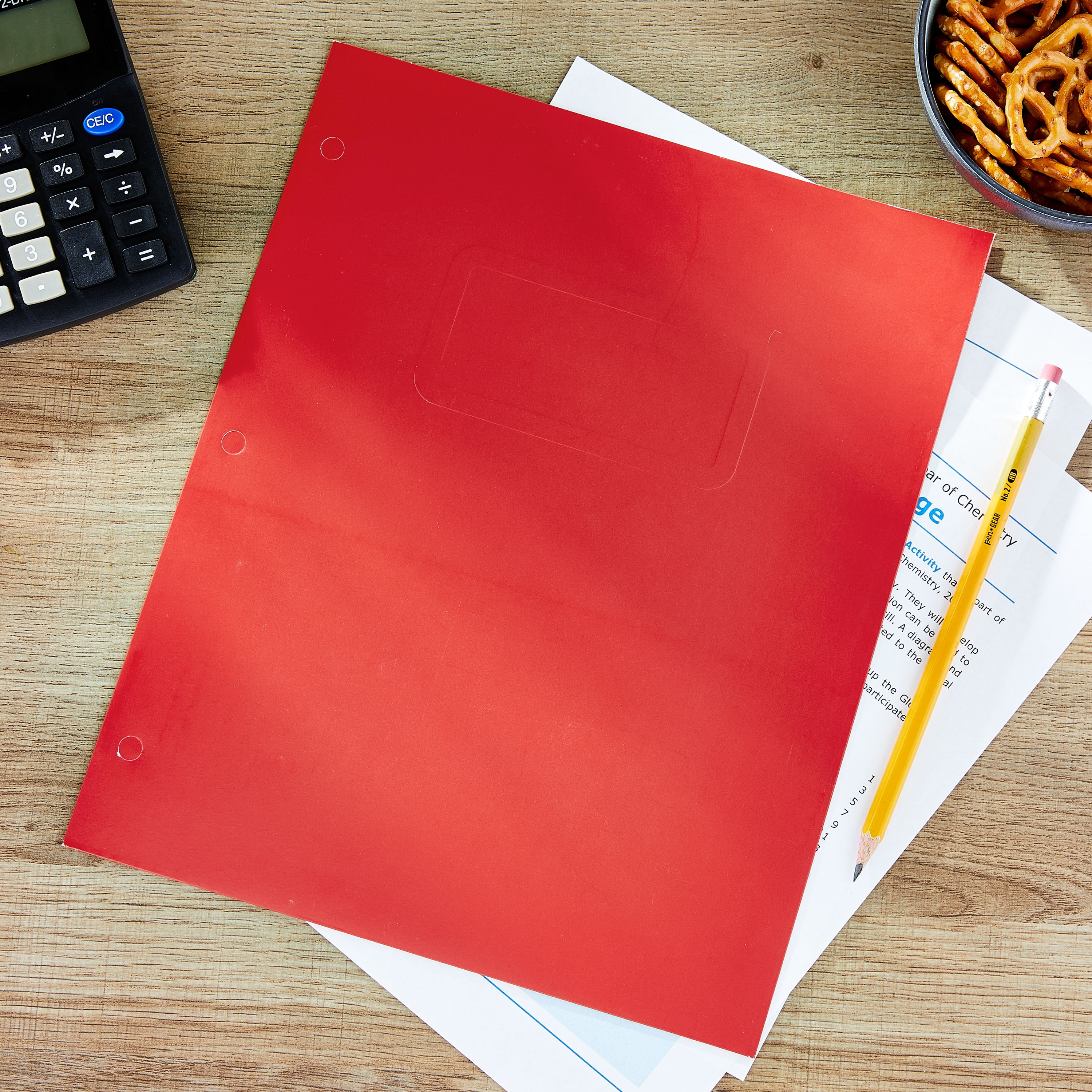 Pen+Gear 2-Pocket Paper Folder, Red