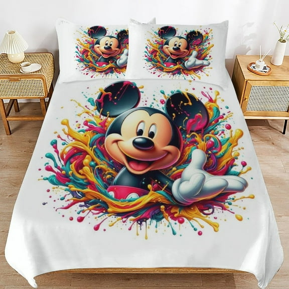Mickey 3-Piece All Season Bedding Set, Comforter Set with Pillow Shams for Bedroom & Dorm Decor, Ideal Gifts for Women Men Teens Friends Family