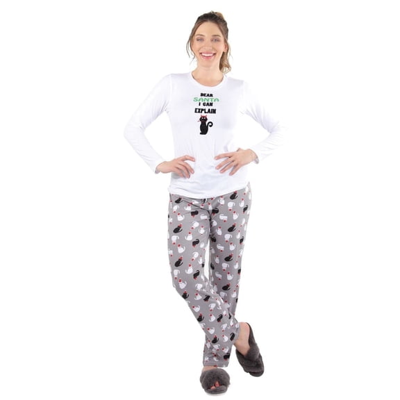 MeMoi Collection Christmas Cat Pajama Set - Womens - Female
