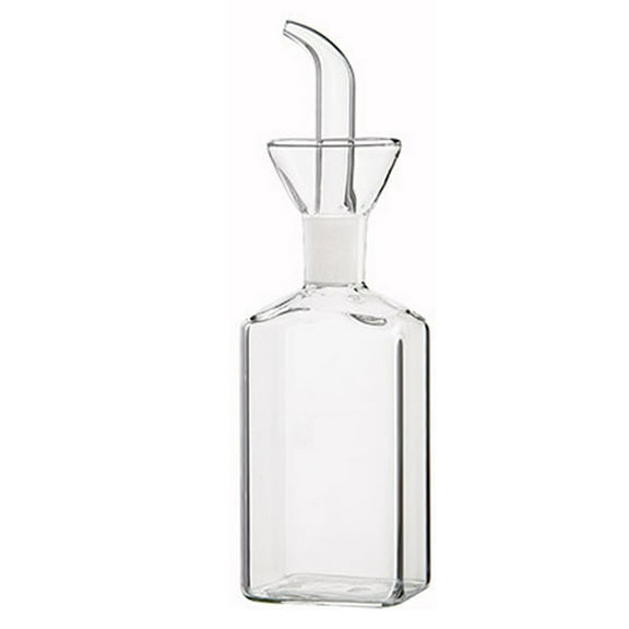 Glass drip-free mess-proof kitchen oil dispenser suitable for pouring and drizzling olive oil and liquids