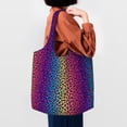 thumbnail image 4 of Vsdgher Leopard Neon Rainbow Gradient Print canvas Tote Bag, Lightweight Cloth Bags, Suitable for shopping, groceries, travel, 4 of 4