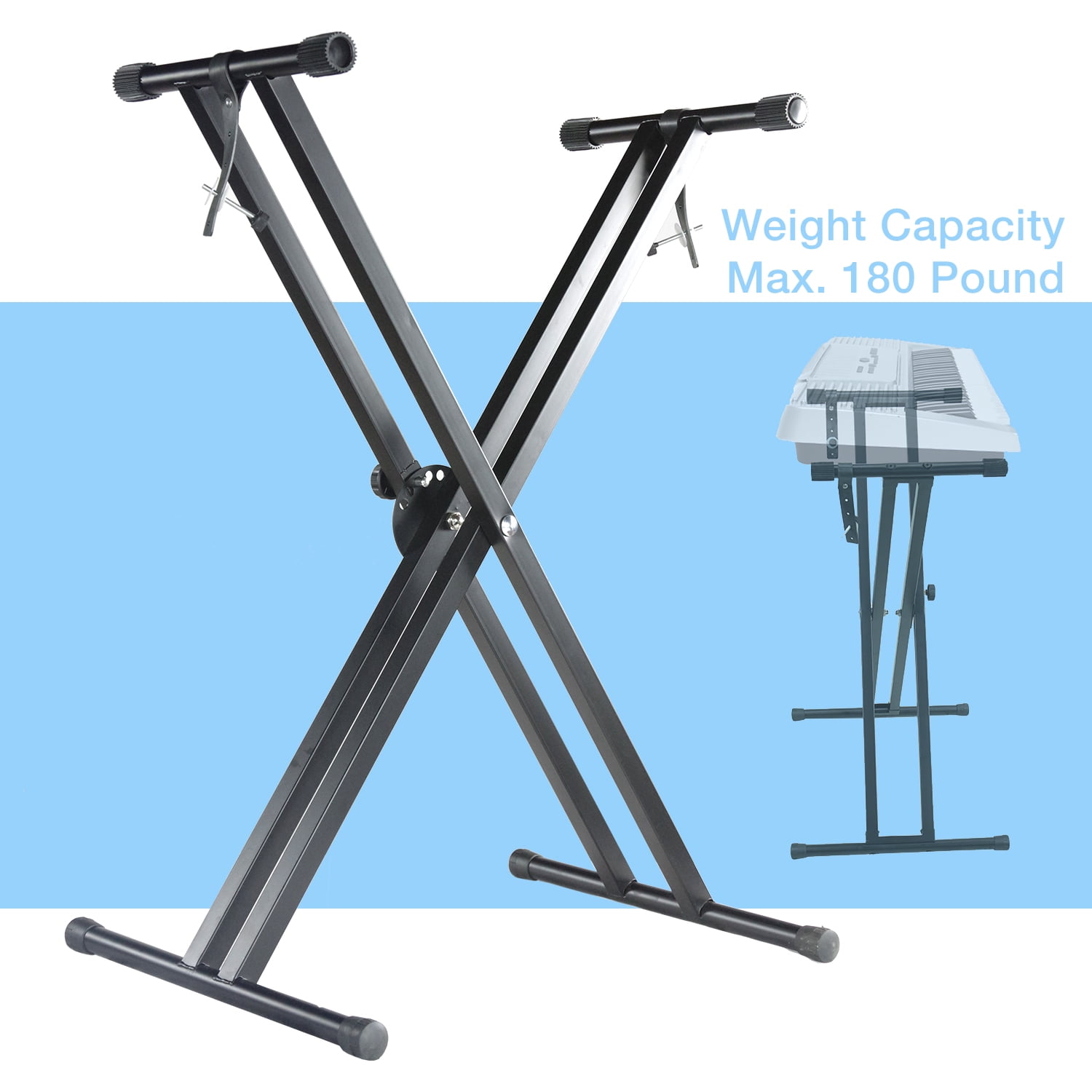 PARTYSAVING Electric Adjustable XStand Music Keyboard Piano Metal Dual