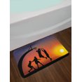 thumbnail image 2 of Teen Room Bath Mat, Boys Playing Basketball at Sunset Horizon Sky with Dramatic Scenery, Non-Slip Plush Mat Bathroom Kitchen Laundry Room Decor, 29.5 X 17.5 Inches, Dark Coral Black Yellow, Ambesonne, 2 of 2