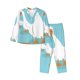 thumbnail image 1 of Balery Three White Geese Conjunto de Pijama con Estampado para Mujer, Conjunto de Dos Piezas con Manga Larga, Ropa de Dormir Suave con Bolsillos, Pijamas Cómodos-Large, 1 of 7