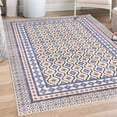 thumbnail image 1 of Ethnic Decorative Rug, Traditional Abstract Tribal Art Pattern Wavy Look Oriental Ornaments, Quality Carpet for Bedroom Dorm and Living Room, 6 Sizes, Lavender Blue, by Ambesonne, 1 of 4