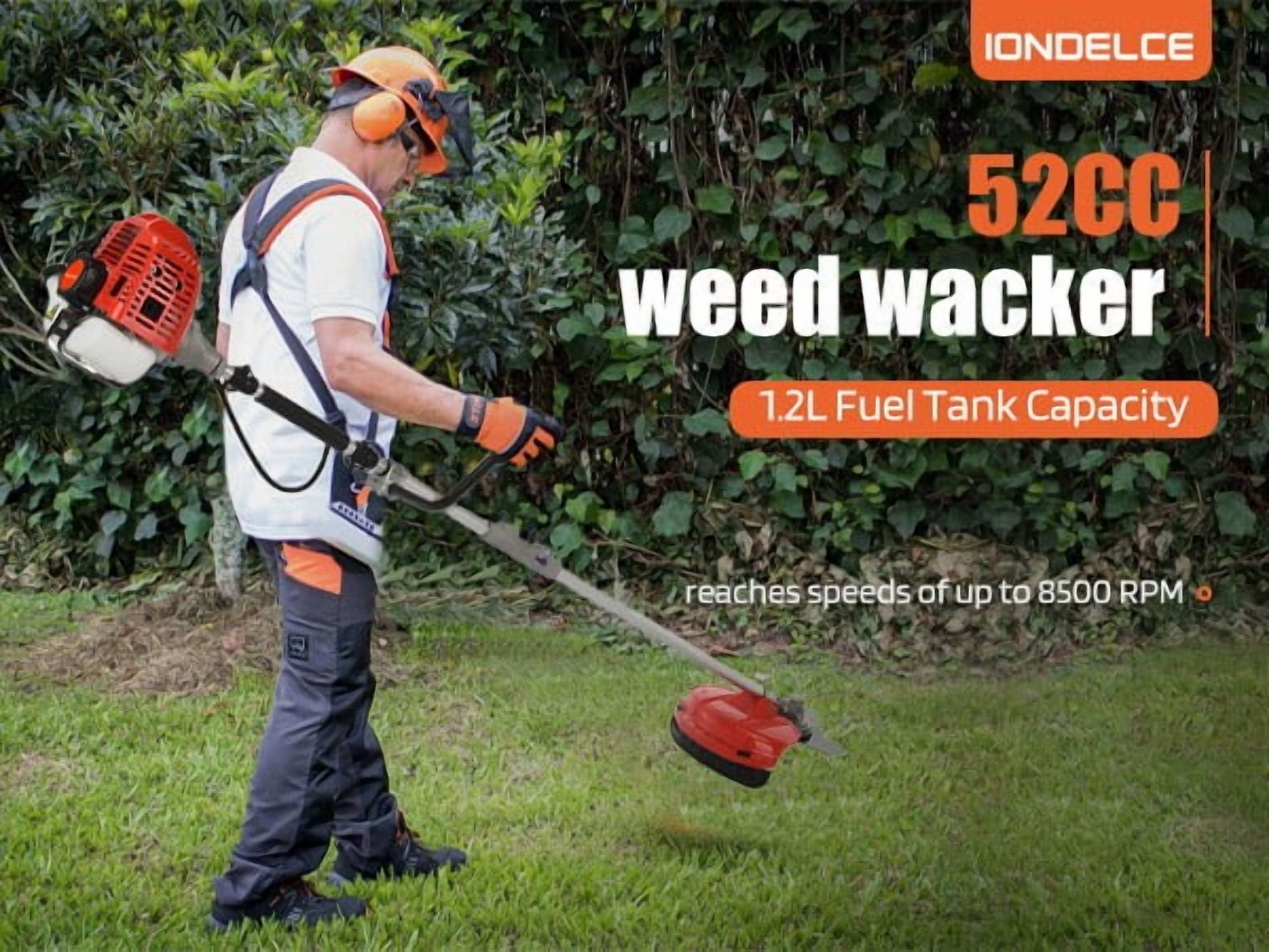 YNCE Gas Weed Eater 52cc 2-Stroke 2 in 1 Multi-Functional Petrol Hedge Trimmer, Weed Wacker Chainsaw Brush Cutter Complete Accessories，Gas Powe Weed Eater for Grass and Bush