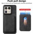 thumbnail image 4 of Magnetic Slim Fit Case for Motorola Edge 50 Ultra/Moto X50 Ultra with Detachable Credit Card Holder Slot, Scratch Resistant Ultra-Thin Case for Motorola Edge 50 Ultra. TCK-Retro Black, 4 of 9
