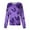 Purple, variant on Scrub Jacket for Women Long Sleeve Warm Snap Front Scrubs Coats Crew Neck Butterfly Printed Oversize Scrub Jacket Spring Medical Nurse Work Workwear with Pocket Green XL