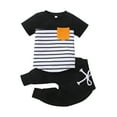 thumbnail image 1 of Hiiyo Ensemble T-Shirt à Manches Courtes Rayé et Pantalon pour Garçons, 1 of 8