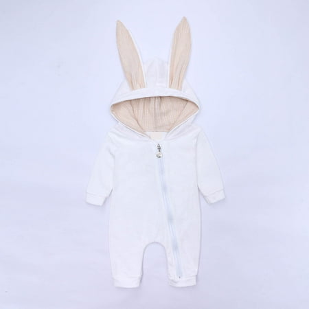 

SUWHWEA Infant Baby Boys Girls Cartoon Rabbit Ears Hooded Romper Jumpsuit Outfits Toddler Clothes 2022 Christmas Early Access 50% Deals