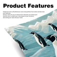 thumbnail image 2 of Penguin Velvet Throw Covers Pillow Inserts - Set of 2 Decorative Pillows with Unique Patterns for Home Decor, Couch, Bed - 16x16, 18x18, 20x20 Inches, 2 of 6