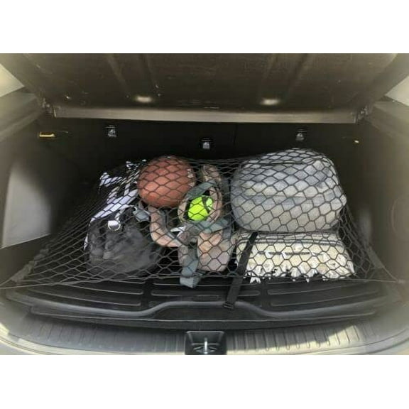 EACCESSORIES EA Rear Trunk Organizer Cargo Net for KIA EV6 2022-2023 – Floor Style Cargo Net for SUV – Premium Mesh Elastic Car Trunk Organizer Vehicle Carrier Storage – Compatible with KIA EV6