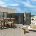 thumbnail image 3 of 72"x47"x16" Outdoor Privacy Screen with Stand Metal Balcony Decorative Screen,Black, 3 of 5