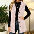 thumbnail image 3 of cocolona Textured Fuzzy Fleece Vest for Women Sleeveless Button Down Cable Knit Cardigan Solid Color Casual Sweater Vest, 3 of 7