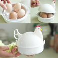 thumbnail image 5 of Hervidor de huevos, cocedor de huevos para microondas, cocedor eléctrico de 4 huevos con accesorio de vapor, cocedor de huevos en forma de pollo para cocina casera, 5 of 5