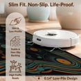 thumbnail image 6 of Design&I 8'x10' Washable Area Rug Extra Large Skid-Resistant Low Profile Wet Funky Vinyl Treble Cd Clef Disc Motif Wavy Frame Tapete Redondo for Living Room, Family, 6 of 7