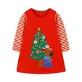 thumbnail image 4 of Spazoro Kids Girls Dress, Princess Fall Winter Long Sleeve Fashion Cotton Christmas Dresses for Childs Girls Red Size 4 T, 4 of 6