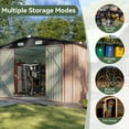 thumbnail image 5 of Aoxun 10x10ft Outdoor Storage Shed, Steel Garden Shed, Brown(Base Included), 5 of 8