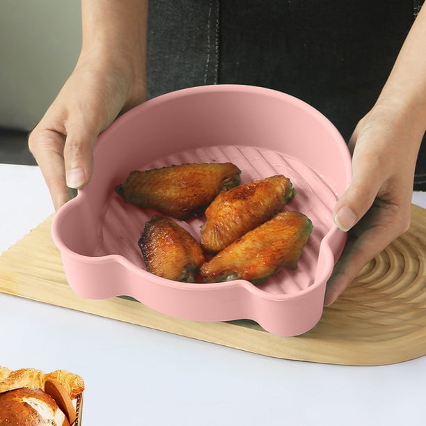 Bandeja de silicona para hornear con forma de oso rosa, resistente a altas temperaturas, para horno microondas, freidora de aire, herramienta para hornear en casa (1 unidad) JASKFLY