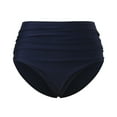 thumbnail image 5 of Gibobby Women High Waisted Bikini Bottoms Tummy Control Swimsuit Bottoms Ruched Bathing Suit Bottom(Navy,M), 5 of 8