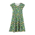 thumbnail image 5 of Lvshlubb Floral Dresses for Girls 10-12 Fashion Casual A-Line Dress Crewneck Fly Sleeve Party Dress with Pockets, 5 of 6