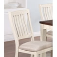 thumbnail image 4 of 4-PC Set of Dining Chairs Slats Back White Wooden Classic Side Chairs Beige Padded Cushion Seats Dining Room Chair, 4 of 10