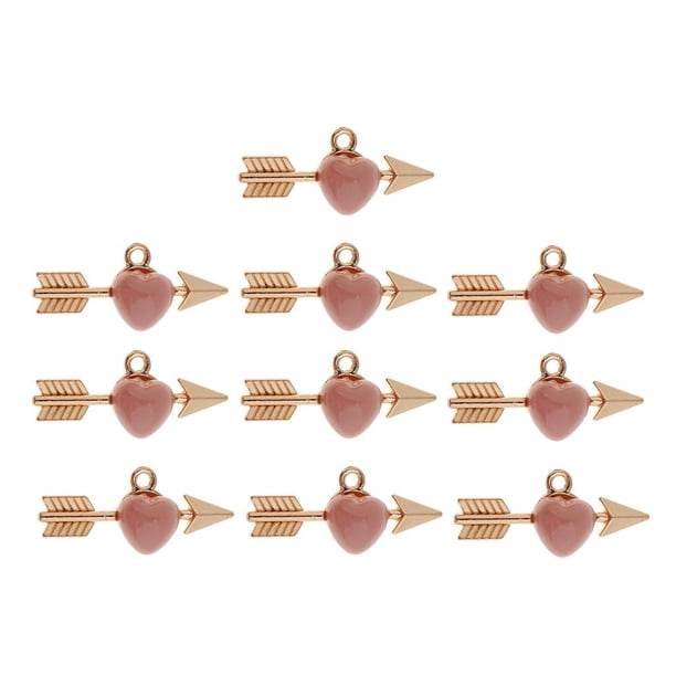 10 piezas de flecha a través del colgante cadena collares de cadena DIY Rosado