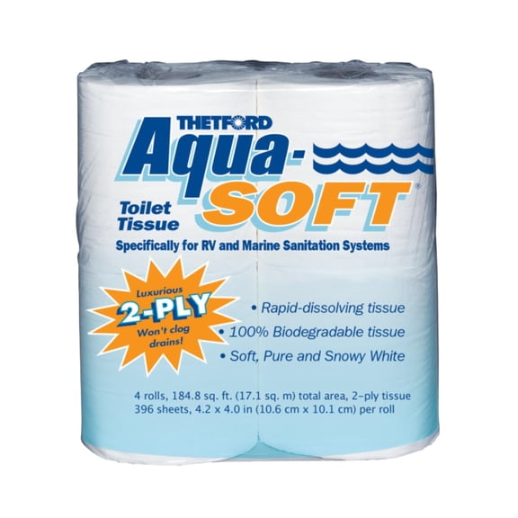 Papel Higiénico Thetford Aqua-Soft 2 Capas 4 Rollos