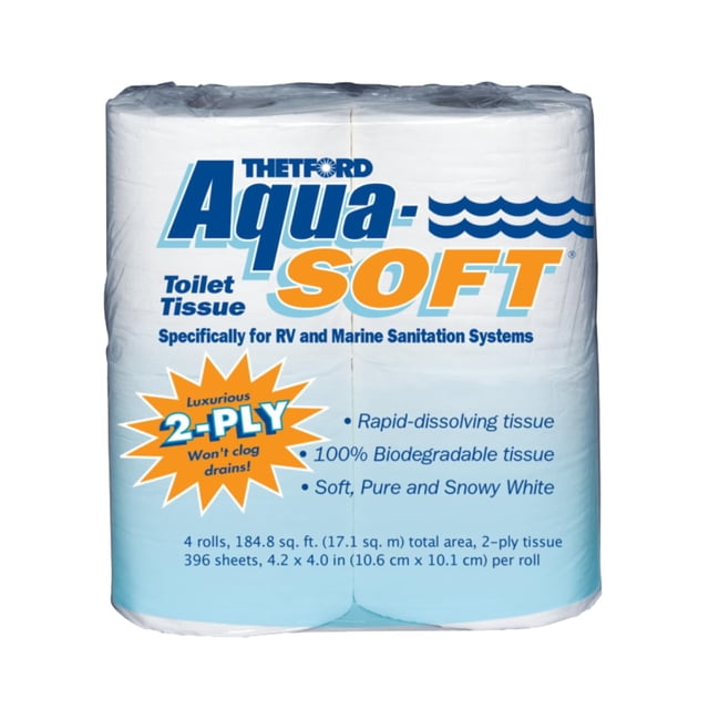 Papel Higiénico Thetford Aqua-Soft 2 Capas 4 Rollos
