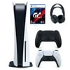 Sony PlayStation 5 Console (PS5 Disc Console) Disc Version with Gran Turismo 7 with Midnight Black DualSense Controller and Black Pulse Headset