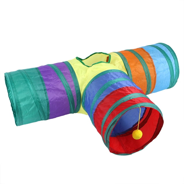 Túnel para Gatos NikouMX Tubo Cat Way 3 Vías con Pelota de Juego 80x25x30cm