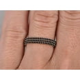 thumbnail image 3 of 1.50 Carat 3 Stackable Ring set Classic Black Moissanite Diamond Wedding Ring Wedding Band 925 Sterling Silver With 18k Rose Gold Plating, 3 of 5