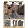 thumbnail image 3 of ZGRBOU Renaissance Costume for Men Medieval Viking Hooded Sleeveless Surcoat Tunic Set for Halloween Cosplay Five Piece Set, 3 of 4