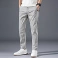 thumbnail image 3 of Mens Slim FIT Stretch Chino Trousers Casual Flat Front Flex Classic Full Pants, 3 of 10