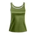 thumbnail image 4 of DHFJKG Women Silk Satin Tank Top Pearl Scoop Neck Summer Blouse Sleeveless Shirt Business Casual Dressy Outfit Vacation Clothes Versatile Tops, 4 of 4