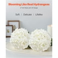 thumbnail image 2 of KFFKFF 65 pcs White Artificial Silk Flowers, Realistic Faux Hydrangea with Stems for DIY Wedding Bouquets, Home Decor, Party Centerpieces, and Table Arrangements, 2 of 9