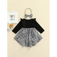 thumbnail image 5 of Seyurigaoka Sweet Style Baby Girls Outfit, Leopard Print Skirt Splicing Romper, 5 of 9