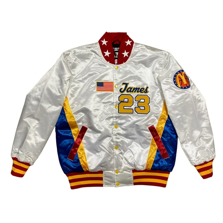 LeBron James Men's Headgear Classics McDonald's All American High School  Satin Jacket (X-Large, White)