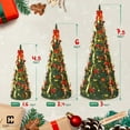thumbnail image 3 of CAPHAUS 7.5 Feet Artificial Pop Up Christmas Tree w/ 2 Red & Golden Ribbon, 450 LED Lights, Foldable, Pre-Hinged, with Green Metal Stand, for Indoor, Office, Party, Holiday Decoration, 3 of 9