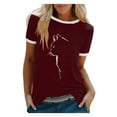 thumbnail image 2 of Honeeladyy Women's New Fashion Cat Print Casual Short Sleeve Top T-shirt t-shirts womens, 2 of 5