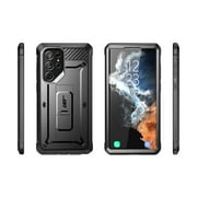 SUPCASE Unicorn Beetle Pro Case for Samsung Galaxy S22 Ultra 5G (2022 Release), [Extra Front Frame] Full-Body Dual Layer Rugged Belt-Clip & Kickstand Case with Built-in Screen Protector (Black)