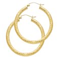 thumbnail image 1 of FB Jewels 14K Yellow Gold 3mm Round Tube Satin Finish Round Hoop Womens Earrings 35MM X 35MM, 1 of 1