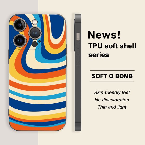 Proteja su teléfono con estilo: Estuche plateado colorido de doble capa mate con diseño gráfico moderno para iPhone 15 Pro Max 14 13 12 Pro 11