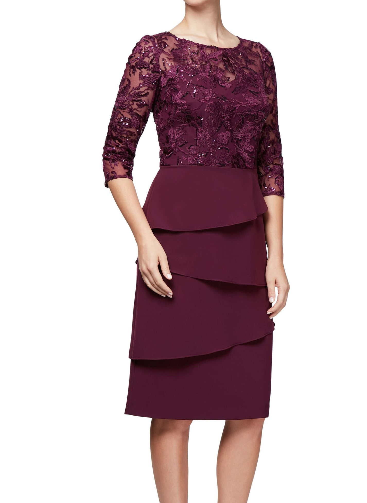 alex evenings purple dress